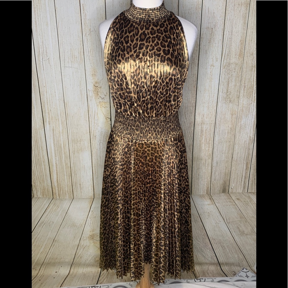 A.L.C. Spotted Leopard Foil Renzo Dress Size 12 - Picture 2 of 7